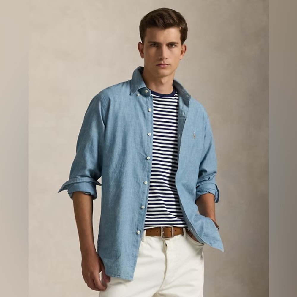 NWT Polo Ralph Lauren Classic Fit Indigo Chambray Shirt
